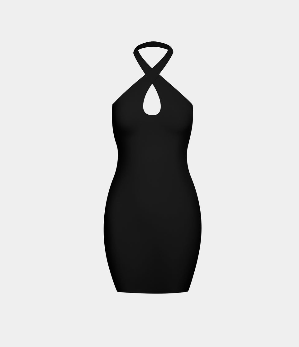 Softlyzero™ Airy Crisscross Halter Backless Bodycon Mini Cool Touch Casual Dress-UPF50+