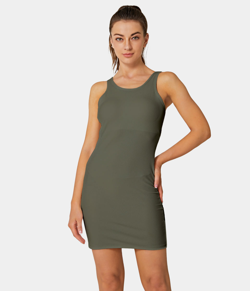 Back Cut Out Tank Dress-Visionary