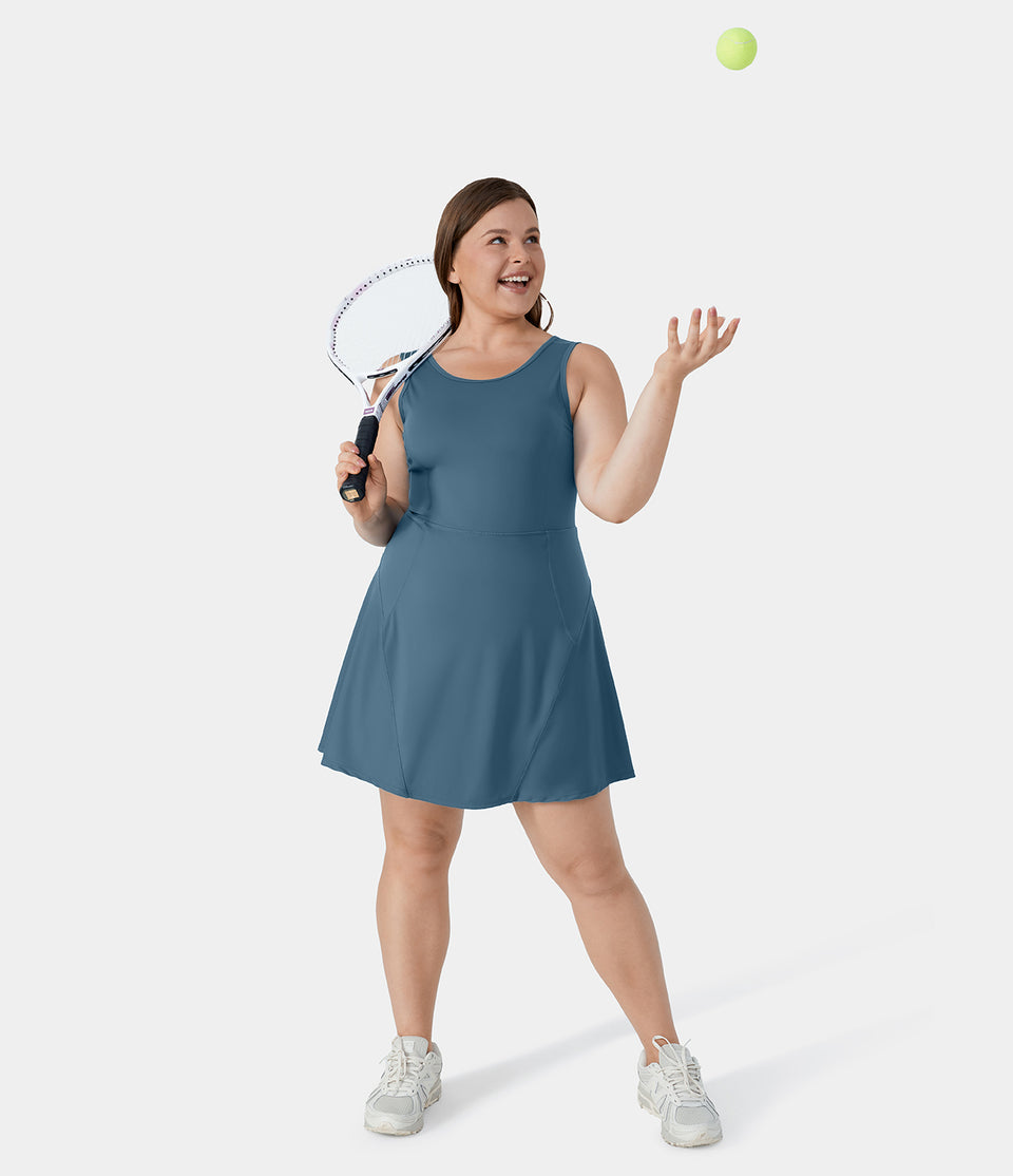 Everyday Stretchy 2-in-1 Plus Size Flare Golf Dress-BFF