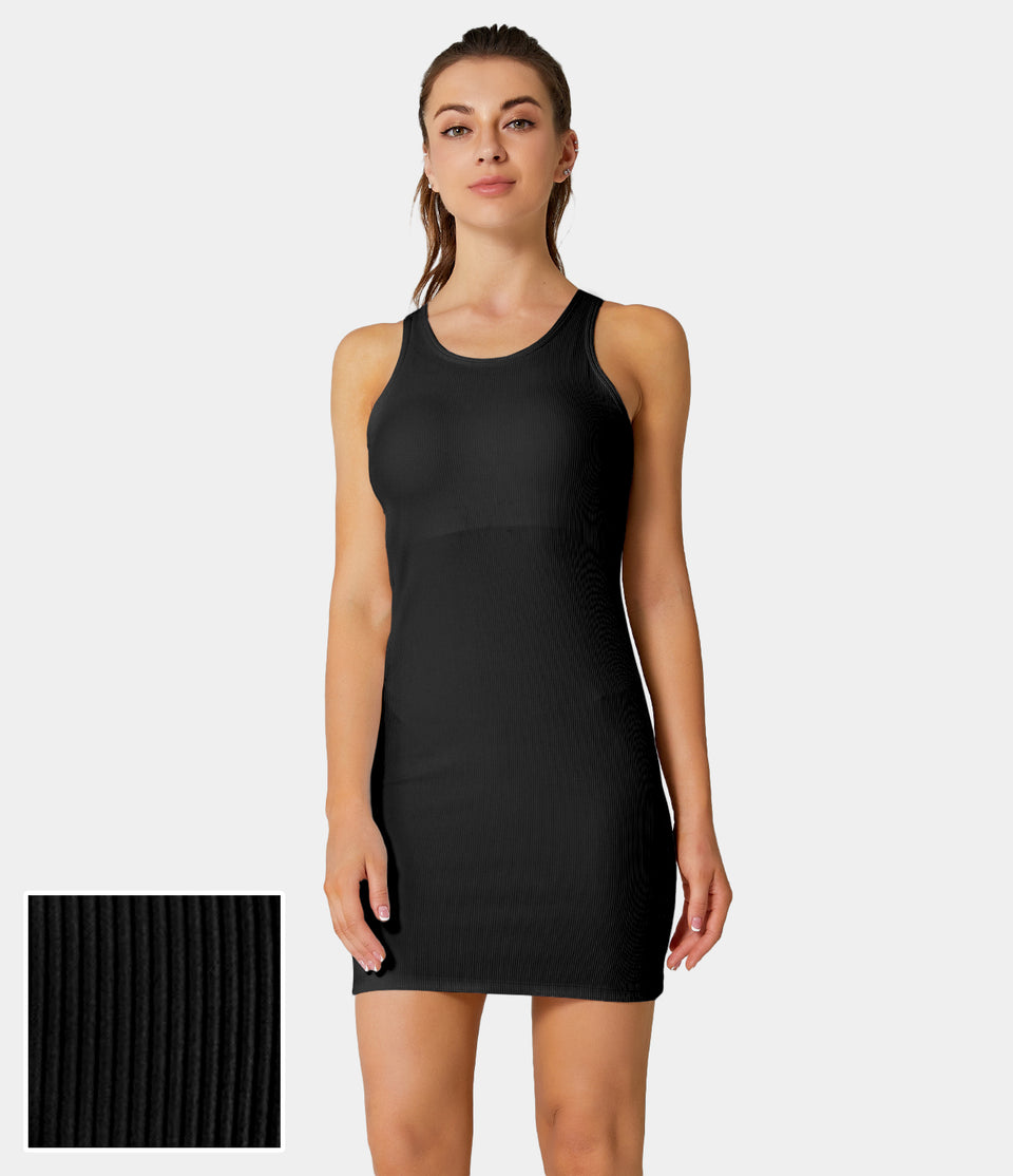 Back Cut Out Tank Dress-Visionary