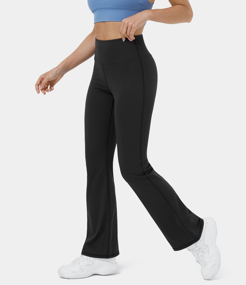 Softlyzero™ Plush High Waisted Back Waistband Pocket Yoga Flare Leggings