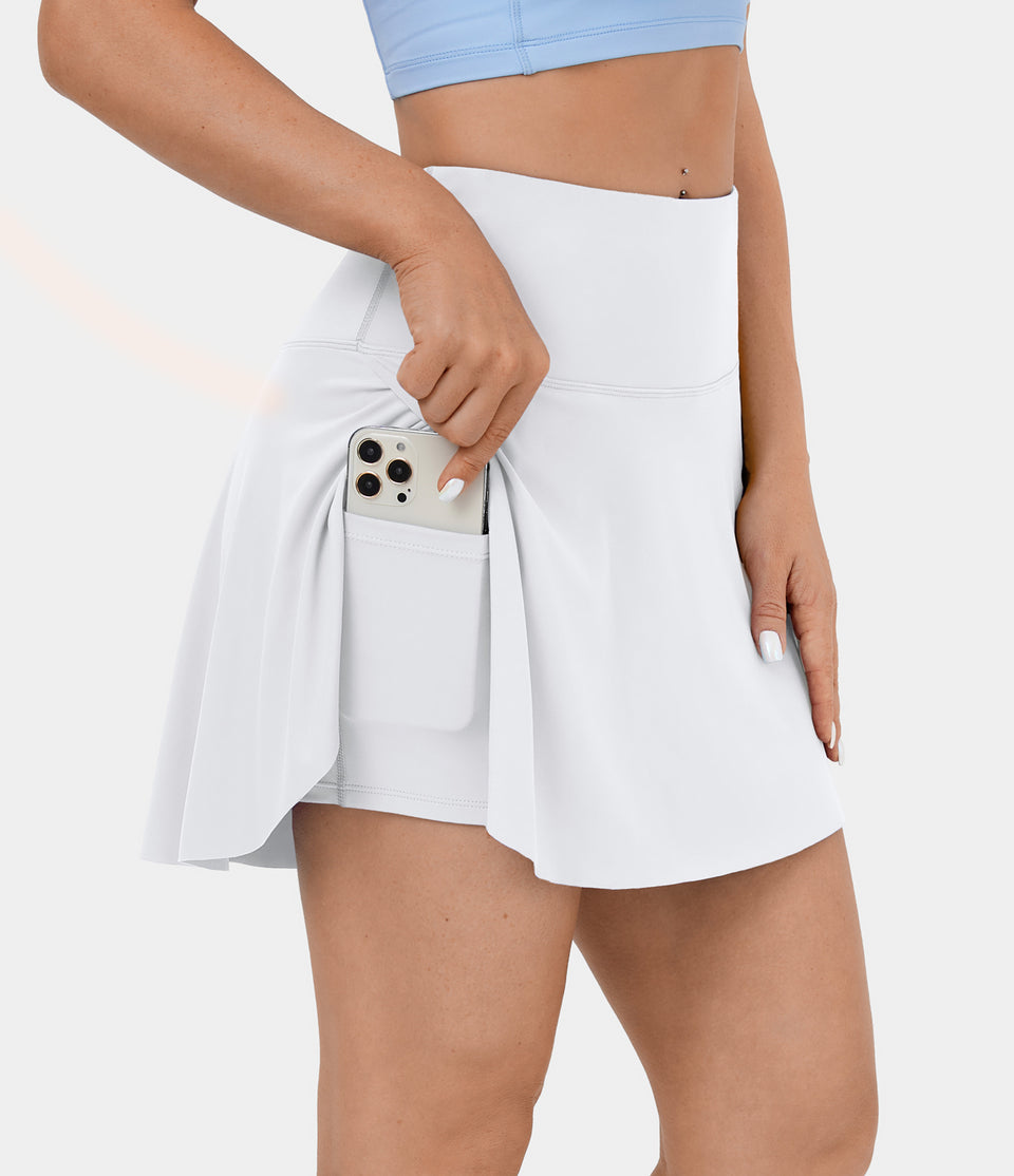 Softlyzero™ Airy High Waisted 2-in-1 Side Pocket Cool Touch Tennis Skirt-UPF50+