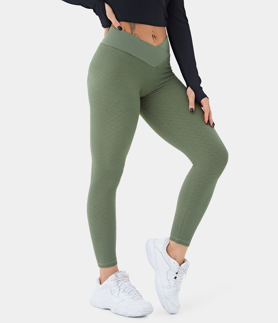 Seamless Flow Mid Rise Crossover Leggings