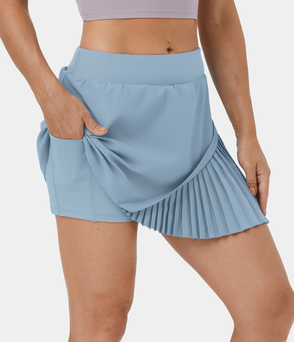 Everyday 2-in-1 Pleated Patchwork Tennis Skirt-Kinetic