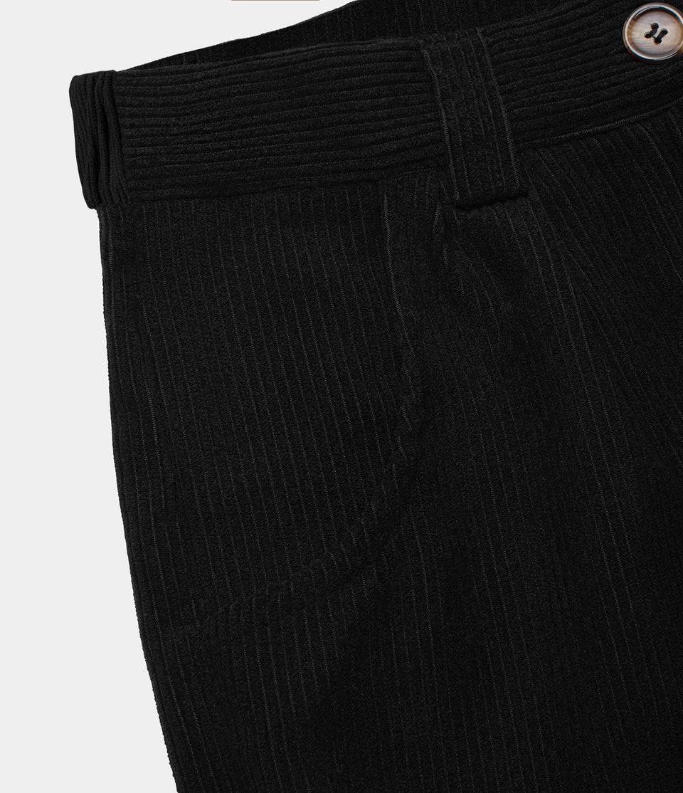 Mid Rise Button Zipper Side Pocket Corduroy Casual Pants